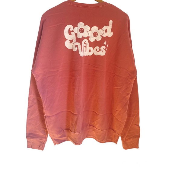 Bella + Canvas Fleece Collection GOOD VIBES Crewneck Sweatshirt Sweater - Picture 5 of 6